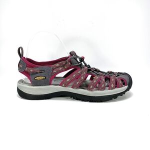 KEEN Whisper Sandals Womens 9.5 Burgundy And Gray Outdoor Sport Hiking Sandals